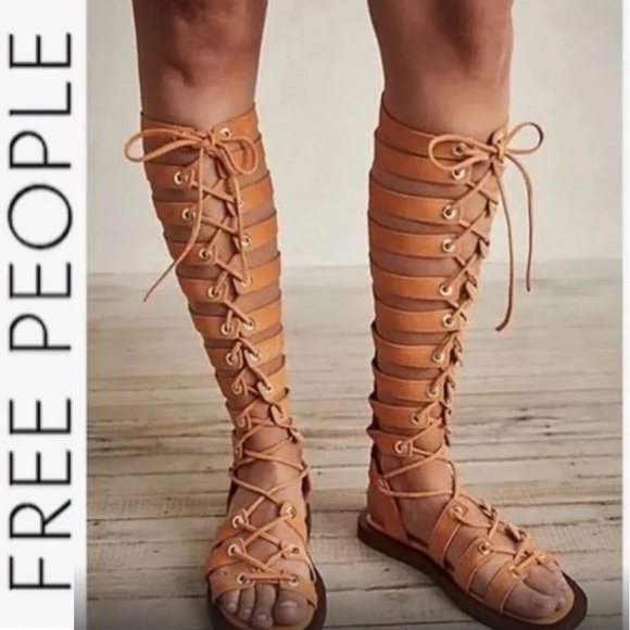 Free People Shoes - NEW Free People Sun Chaser Tall Gladiator Sandals 37 Orange